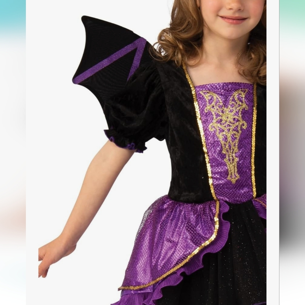 Pretty Bat Girls Halloween Costume Sz 8-10 - Picture 2 of 9